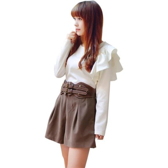 Leather Obi Style Waist Belt – Adjustable Wrap Cincher for Dresses, Tunics - Picture 4 of 6